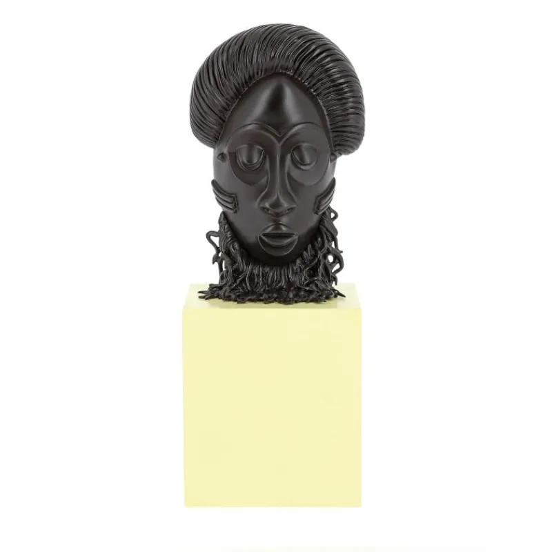 Store Beeldje Afrikaans Masker Uitzonderlijke Stukken