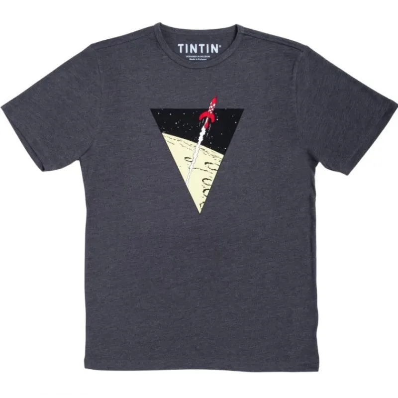 Flash Sale Kuifje T-shirt ‘driehoek raket’ donker T-shirts