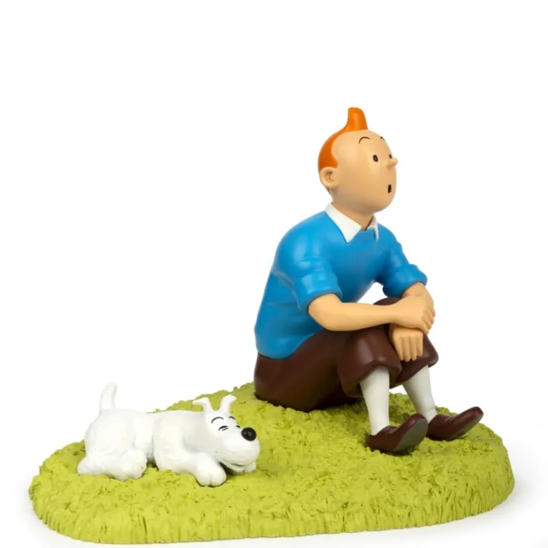 Sale Kuifje zittend in het gras Uitzonderlijke Stukken