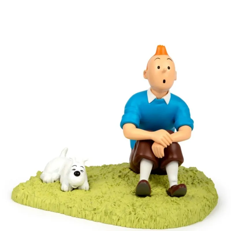 Sale Kuifje zittend in het gras Uitzonderlijke Stukken