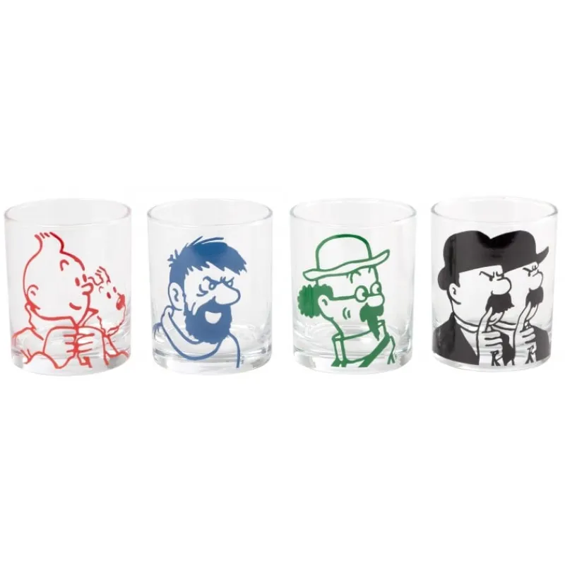 Best Pack 4 glazen - Kuifje karakters Serviesgoed