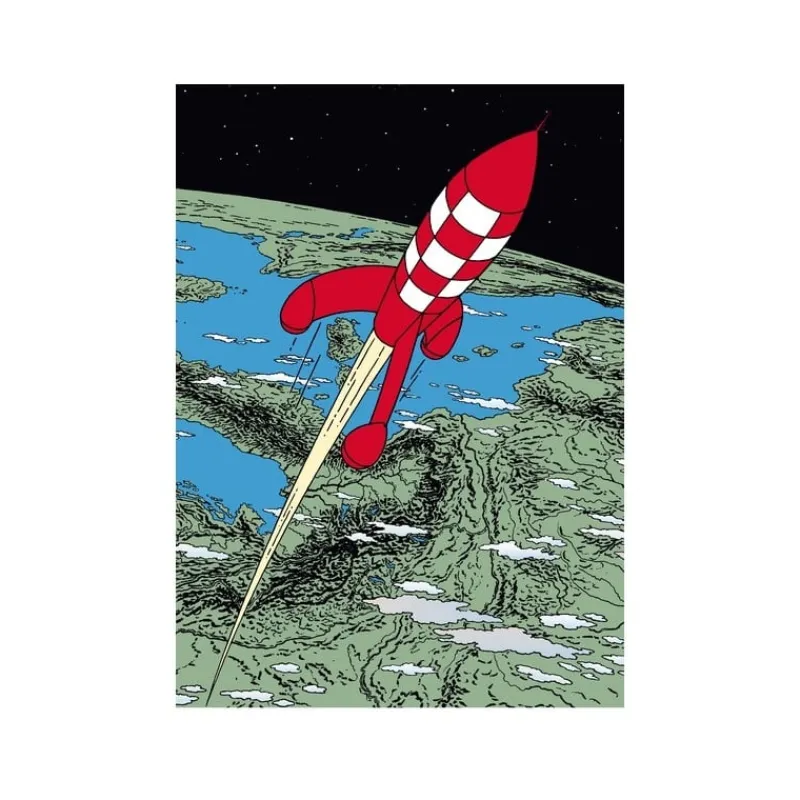 Best Plastic map - Kuifje  en Raket naar de maan2 (A4) Plastic Mappen